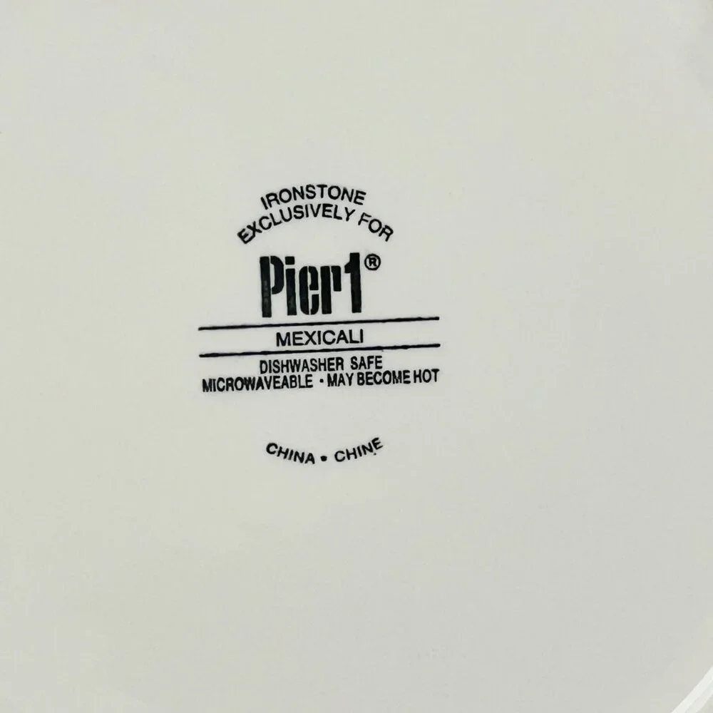 Pier 1 Set of 2 Ironstone Mexicali Salad Dessert Plate 8 3/4
